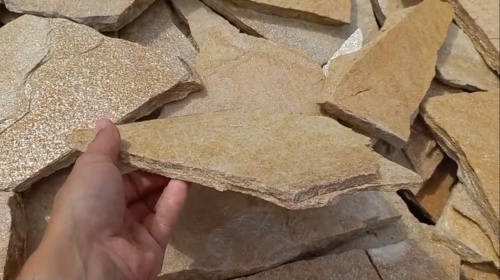 Плитняк златолит жёлтый для фасада 1,5-3 см купить в Кизеле